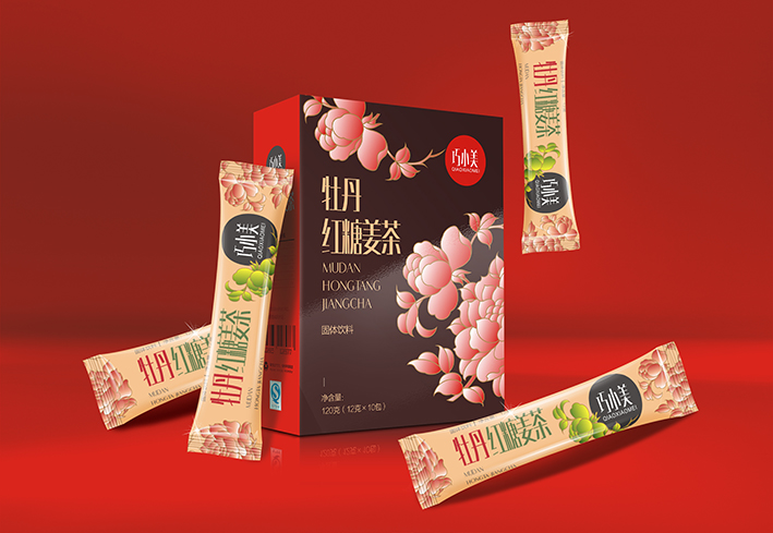 巧小美牡丹红糖姜茶包装设计 东方养生美学的现代演绎